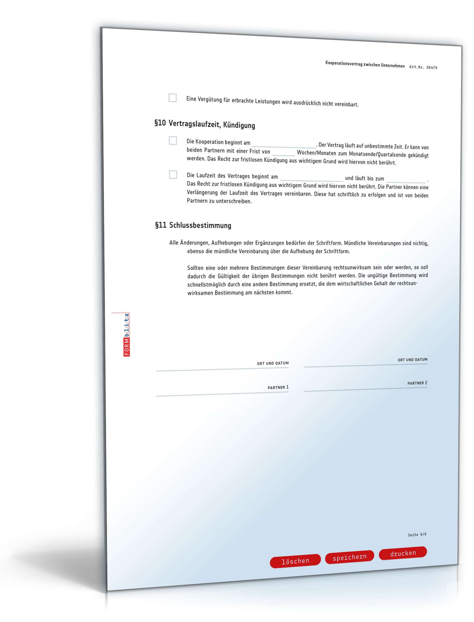 Kooperationsvertrag PDF. Seite: 6