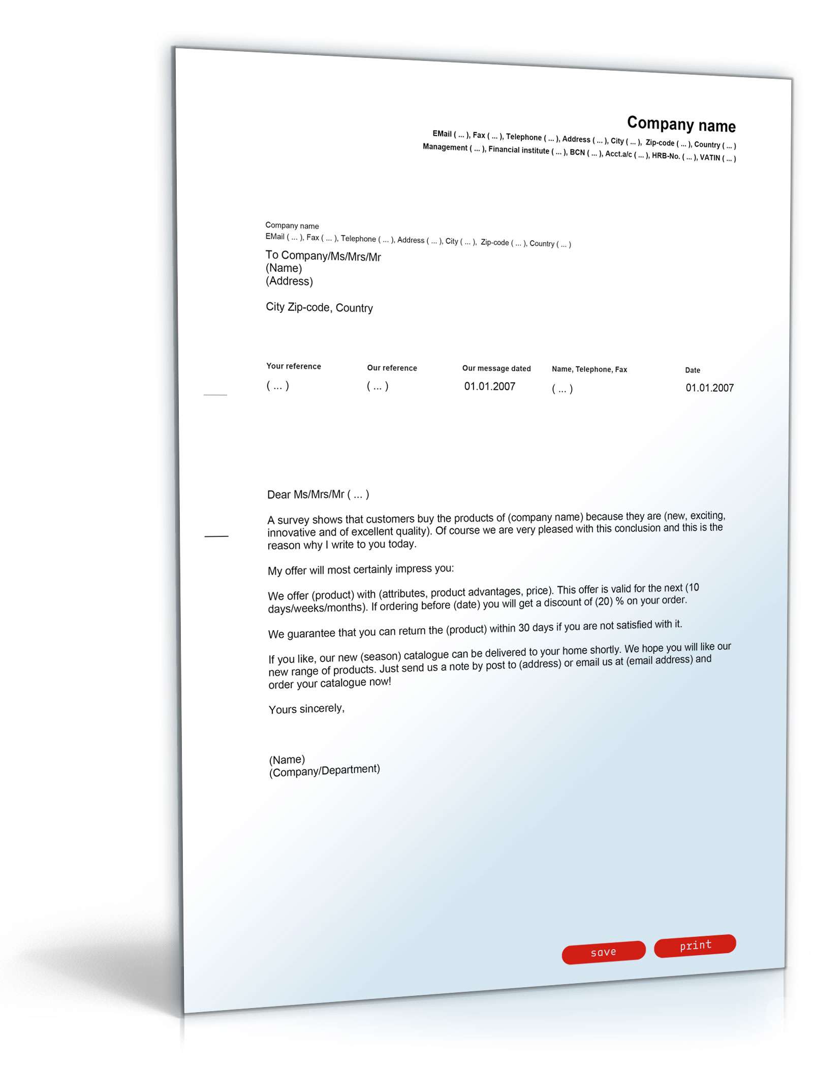 Allgemeiner Werbebrief PDF