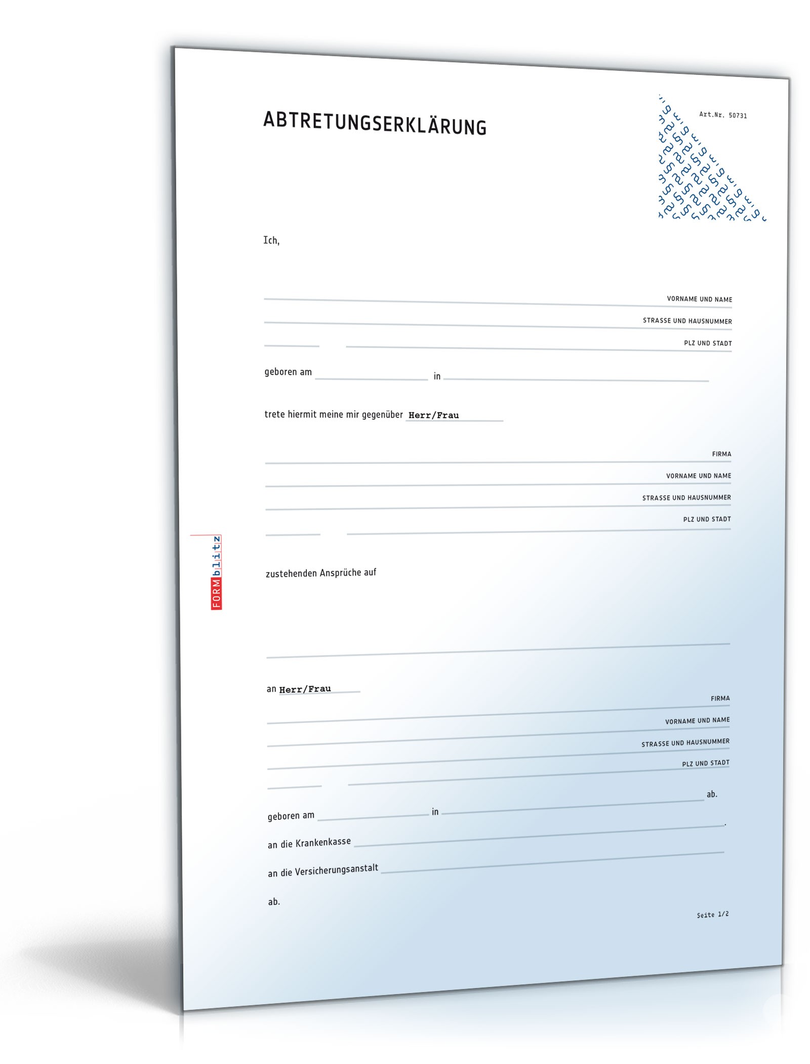 Abtretungserklärung (allgemein) PDF