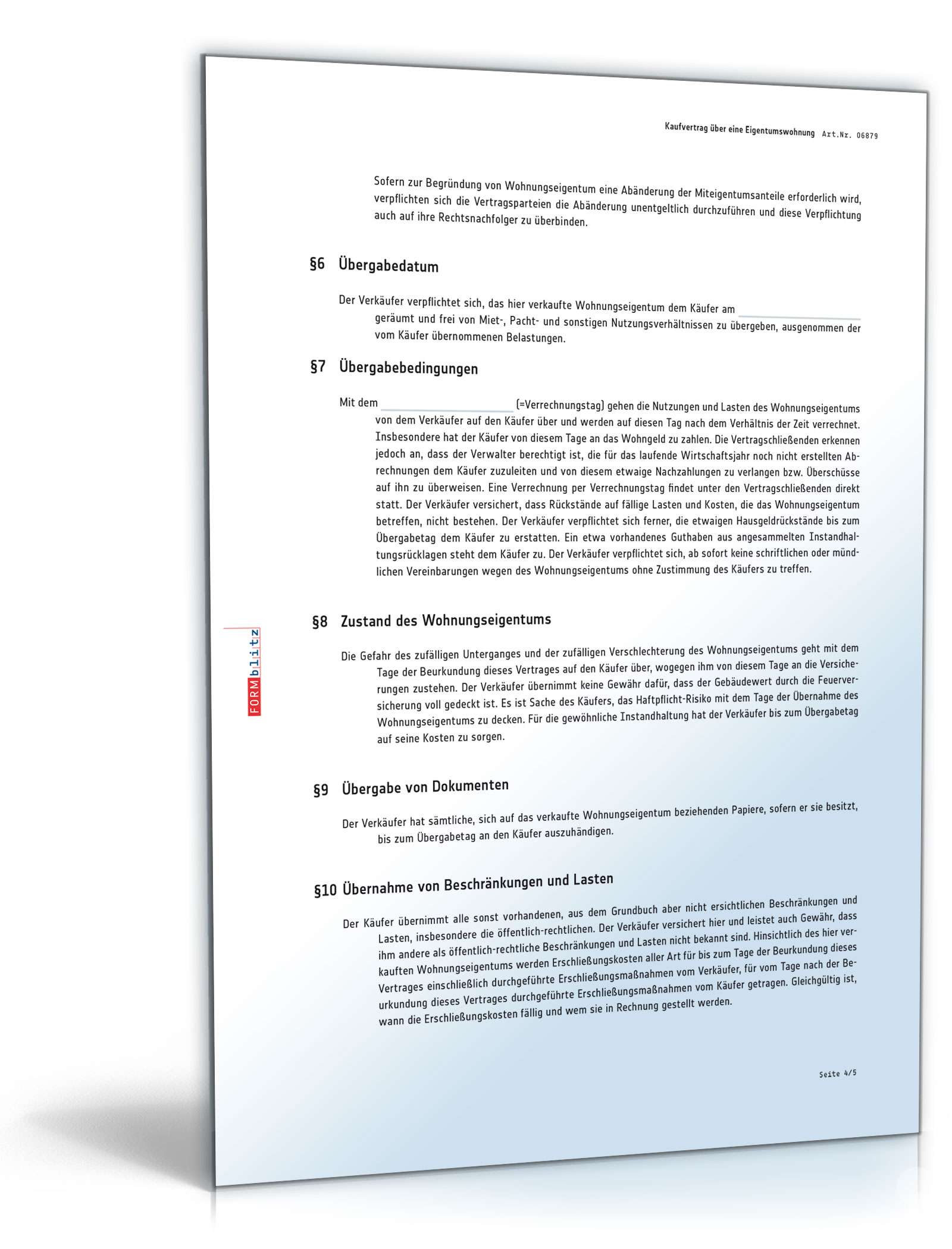 Kaufvertrag über eine Eigentumswohnung PDF. Seite: 4