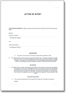 Absichtserklärung auf Englisch Word