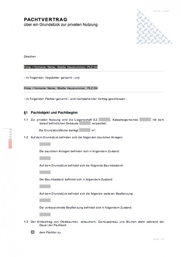 Pachtvertrag Word. Seite: 2