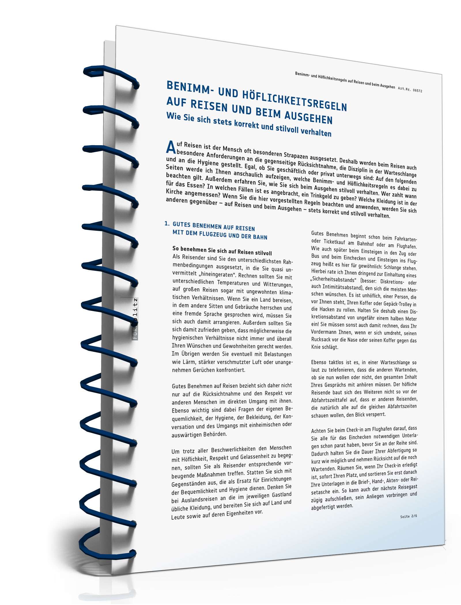 Benimm- und Höflichkeitsregeln auf Reisen und beim Ausgehen PDF. Seite: 3