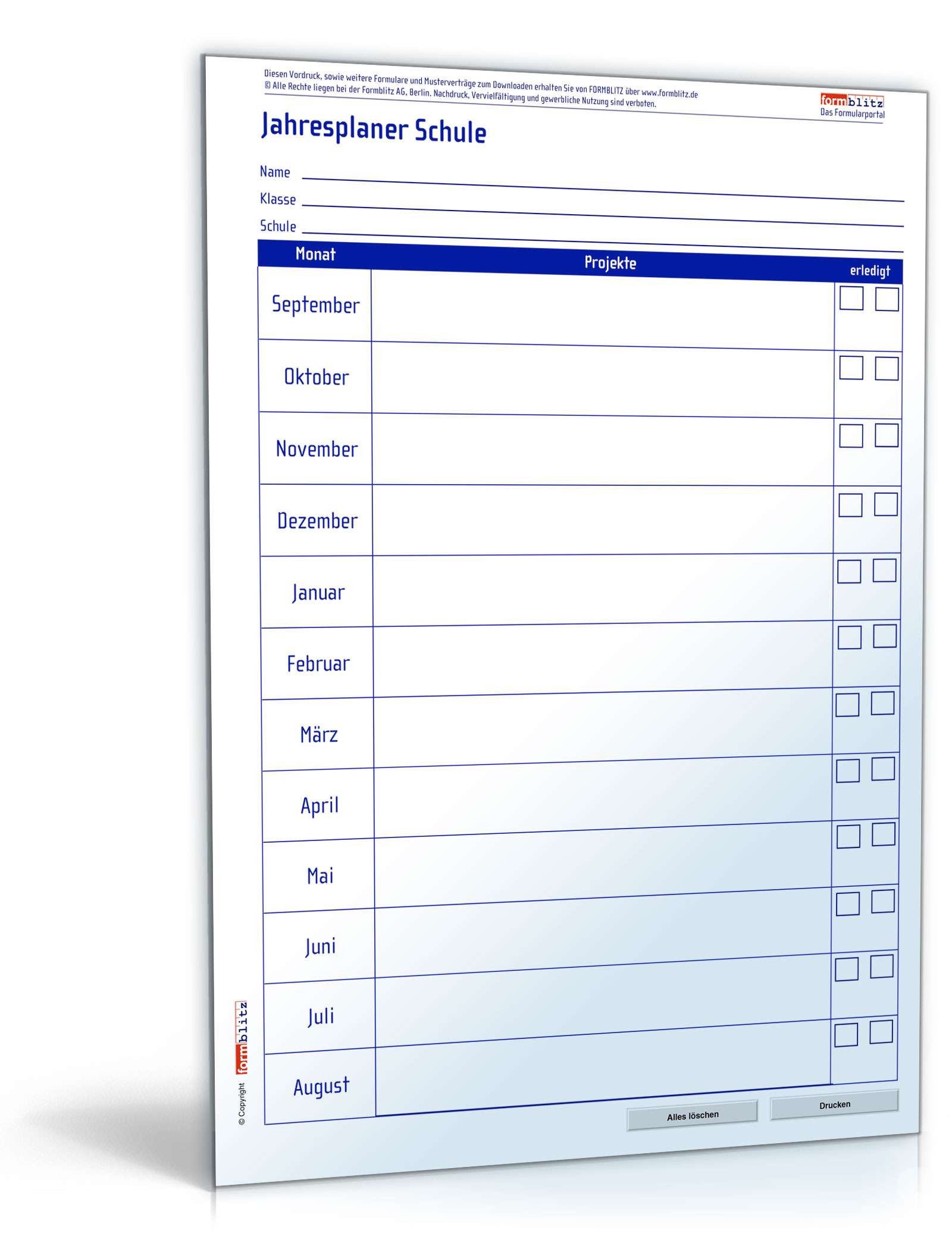 Jahresplaner Schule PDF