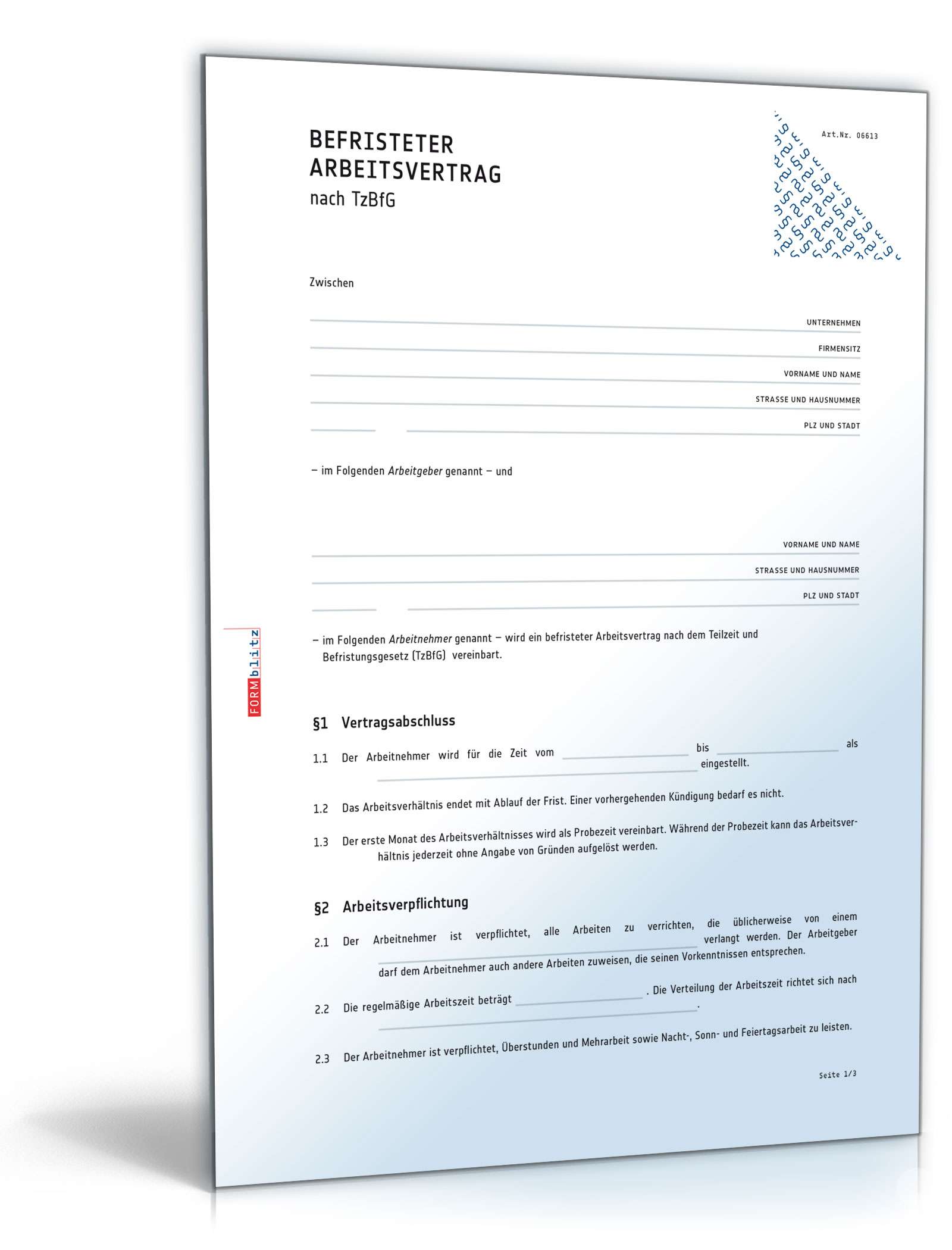 Befristeter Arbeitsvertrag PDF