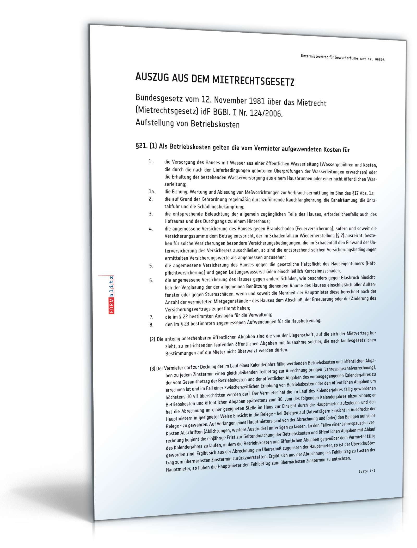 Untermietvertrag für Gewerberäume PDF. Seite: 11