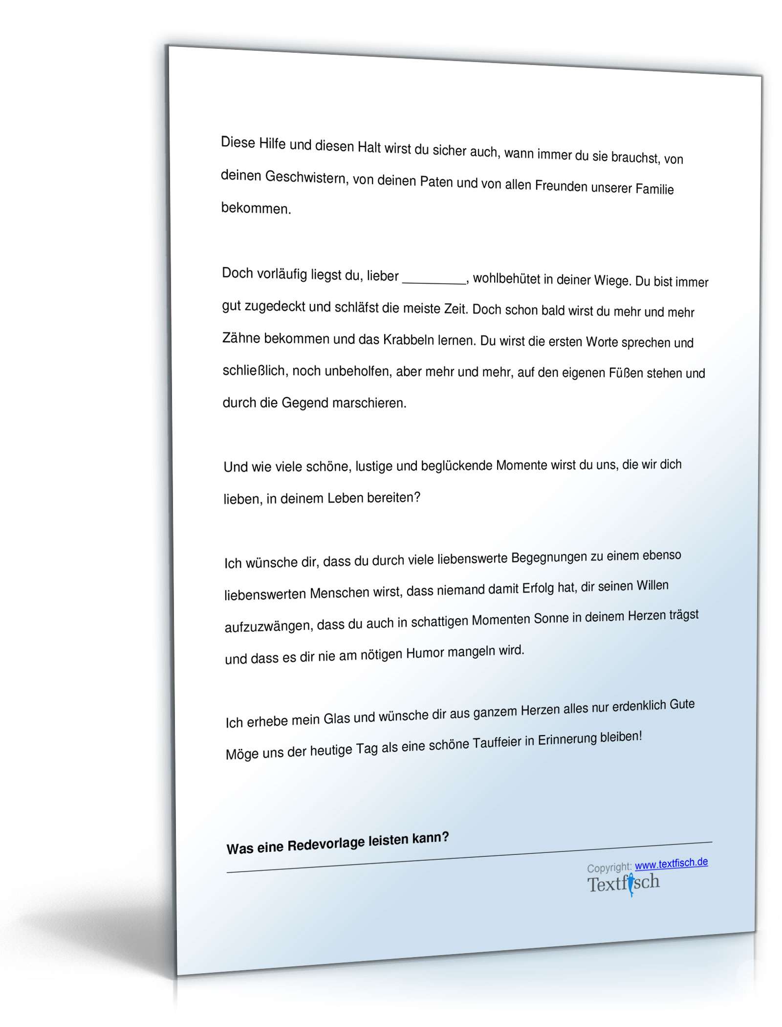Taufrede für einen Jungen   PDF. Seite: 4