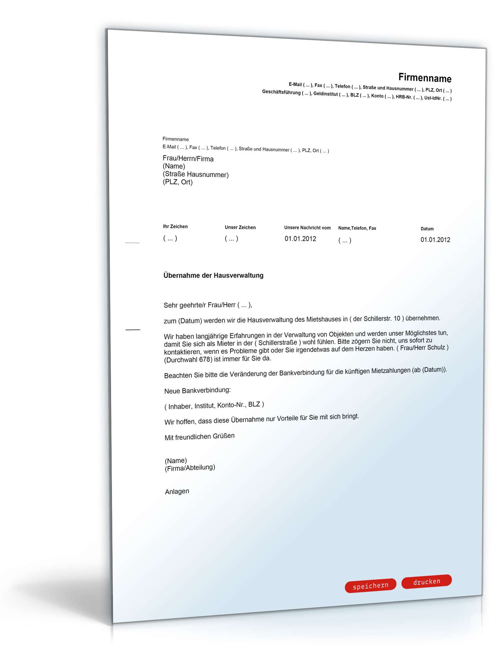 Werbebrief für eine Hausverwaltung PDF