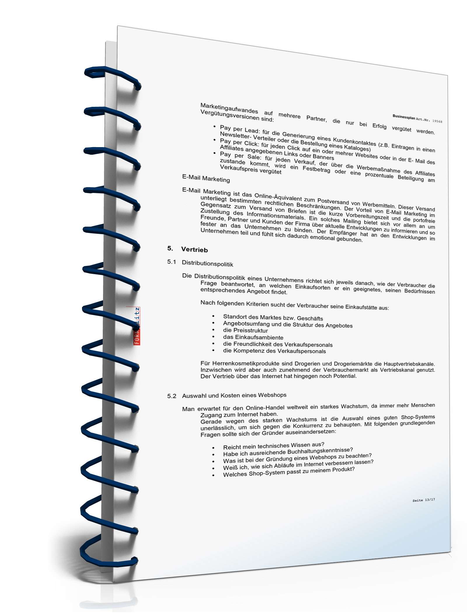 Businessplan für einen Online-Shop Excel. Seite: 11