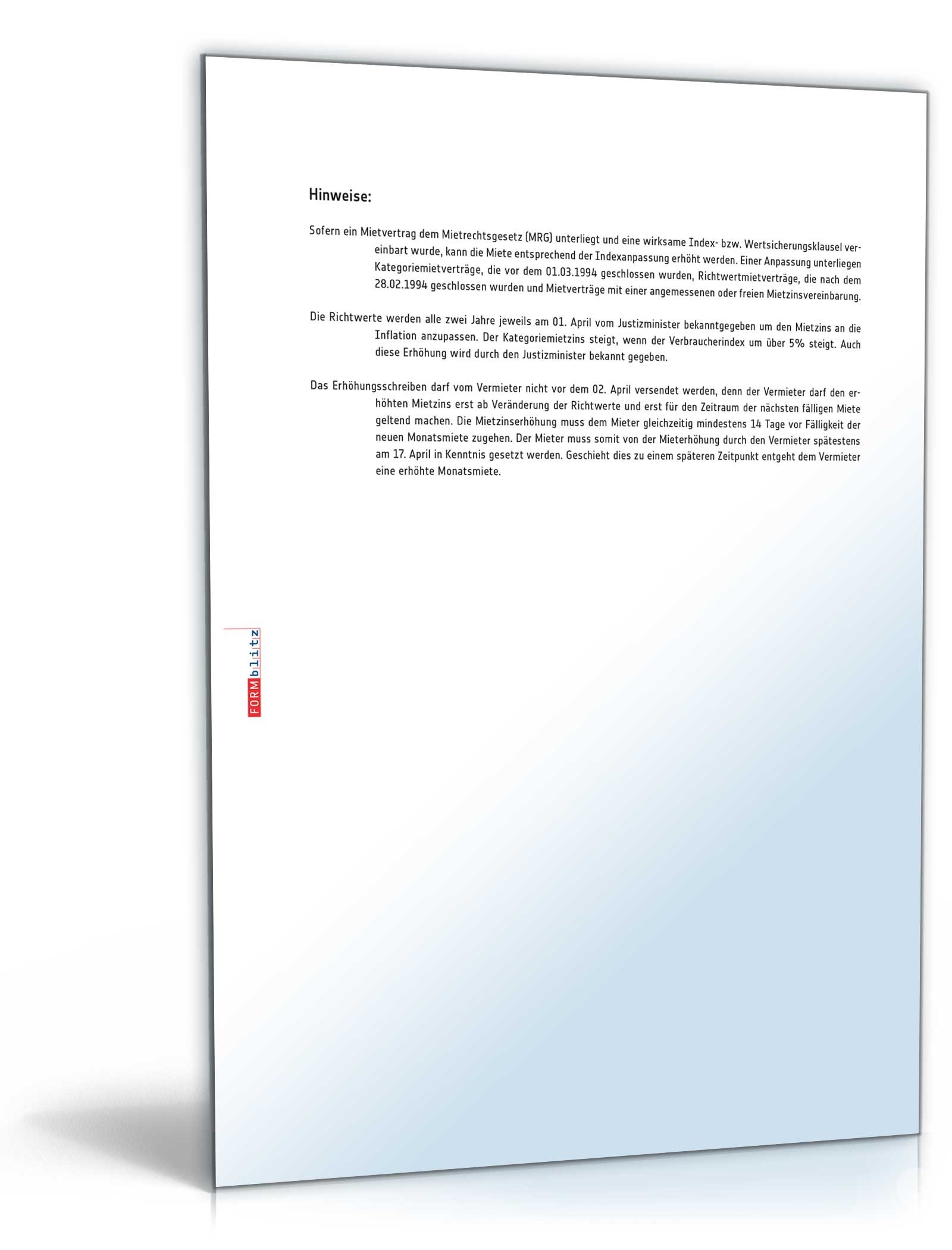 Ankündigung einer Mieterhöhung PDF. Seite: 2