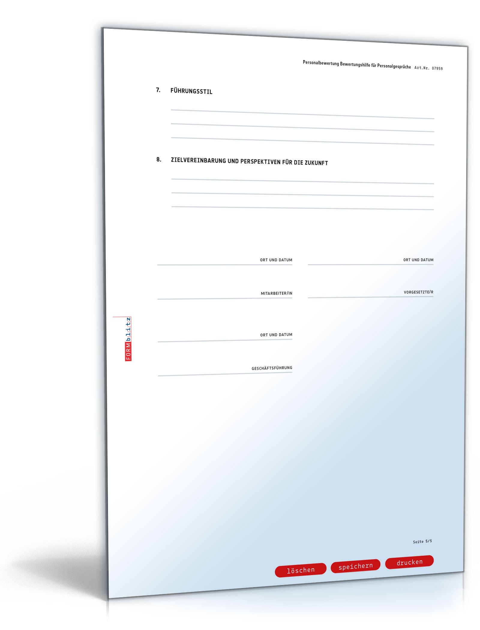 Vorlage für eine Mitarbeiterbeurteilung PDF. Seite: 5
