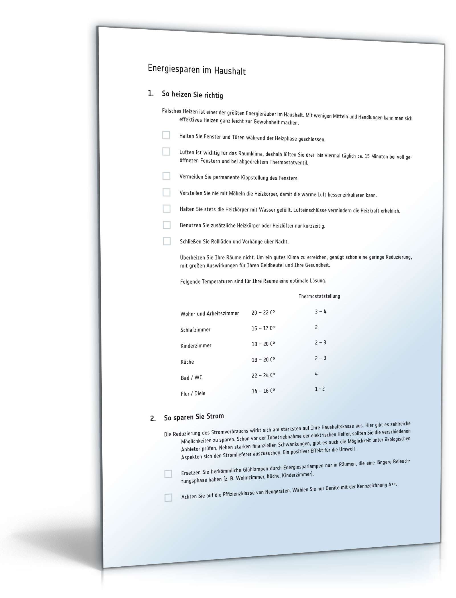 Anschreiben an Mieter: Energiespartipps PDF. Seite: 2