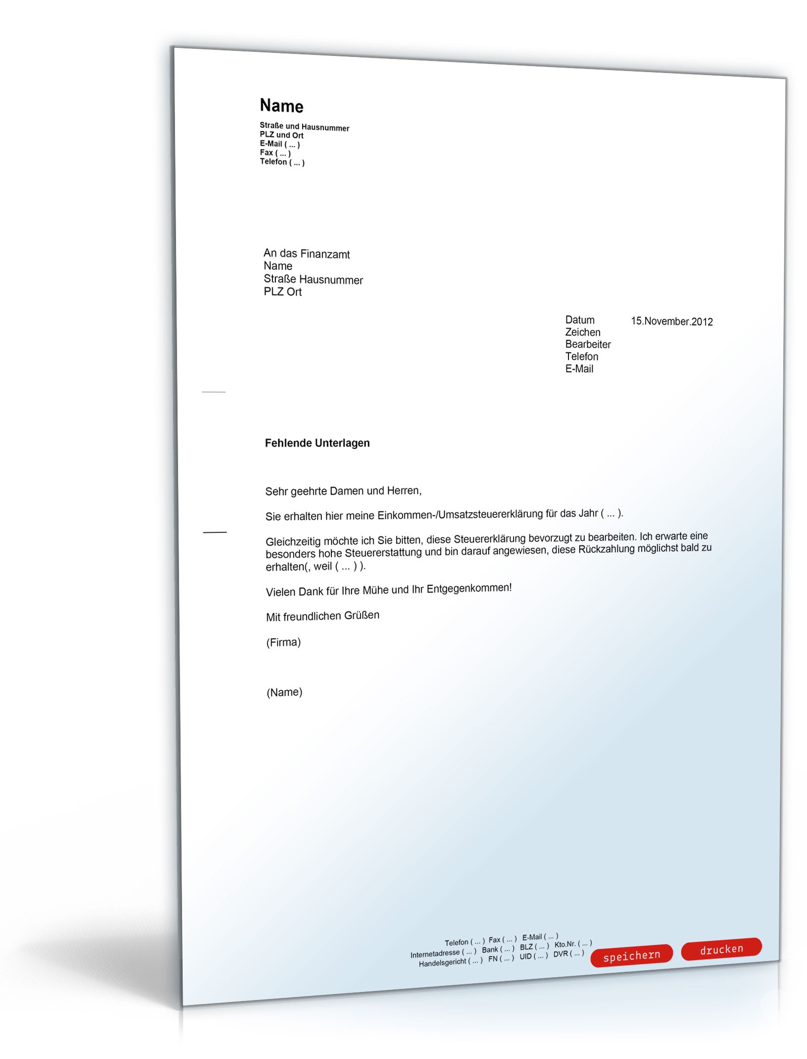 Bitte um bevorzugte Bearbeitung beim Finanzamt PDF