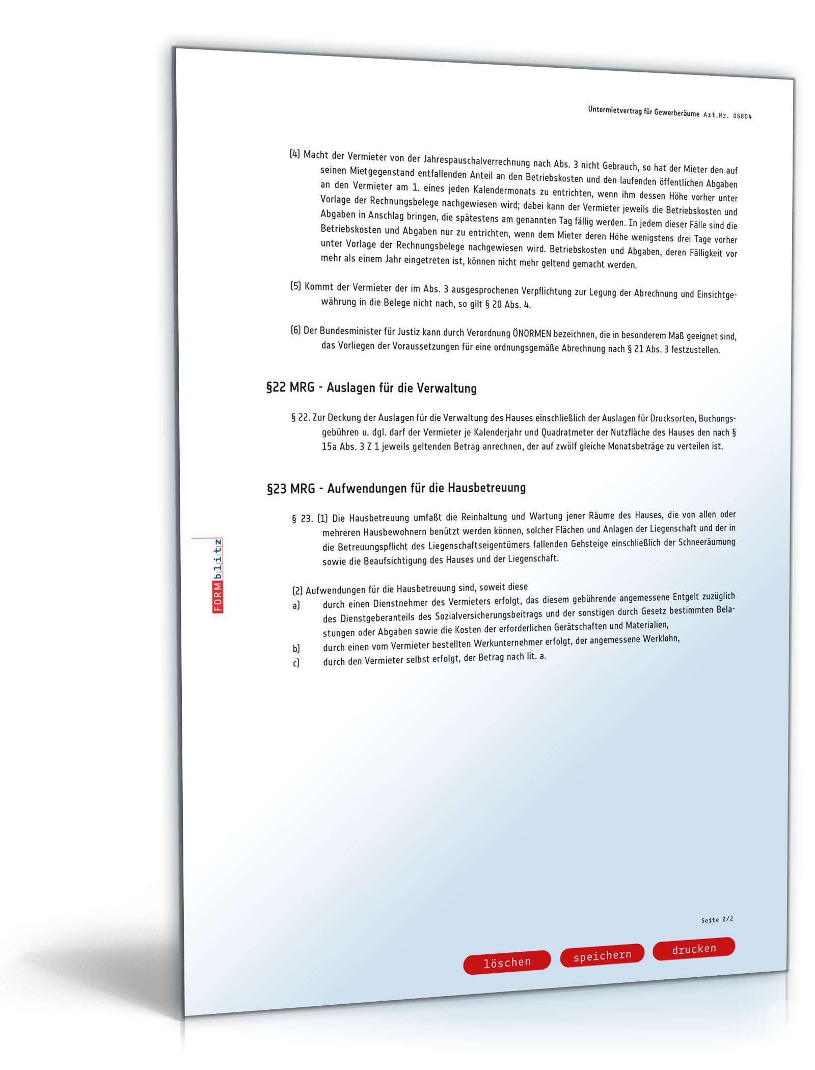 Untermietvertrag für Gewerberäume PDF. Seite: 12