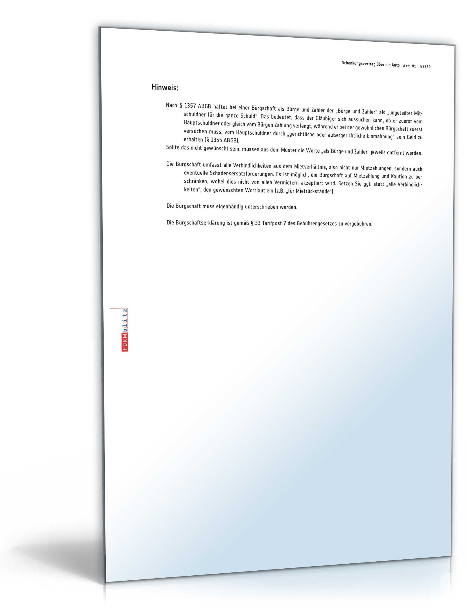 Bürgschaftsvertrag (als Bürge und Zahler) PDF. Seite: 3