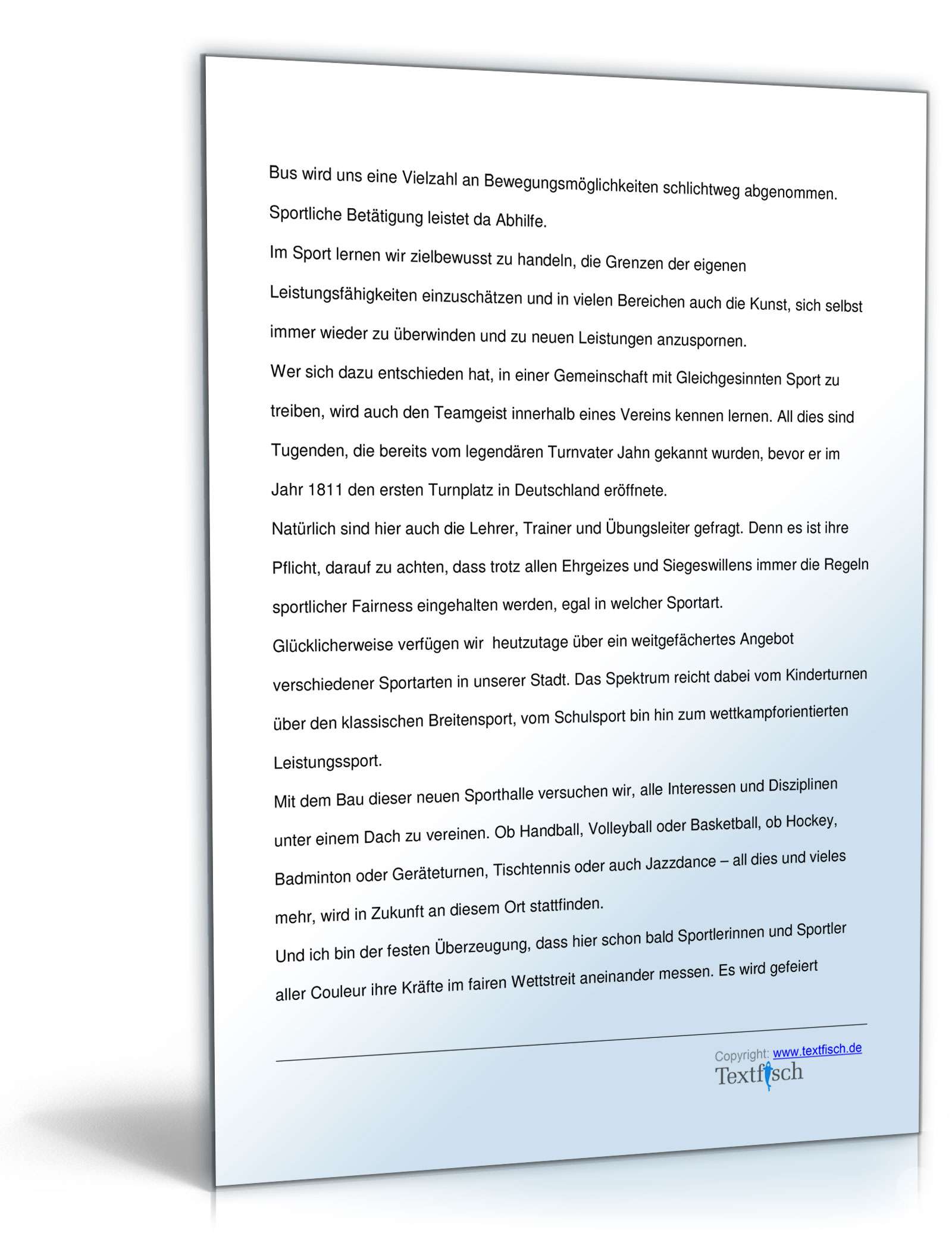 Eröffnungsrede - Eröffnung einer Sporthalle PDF. Seite: 3