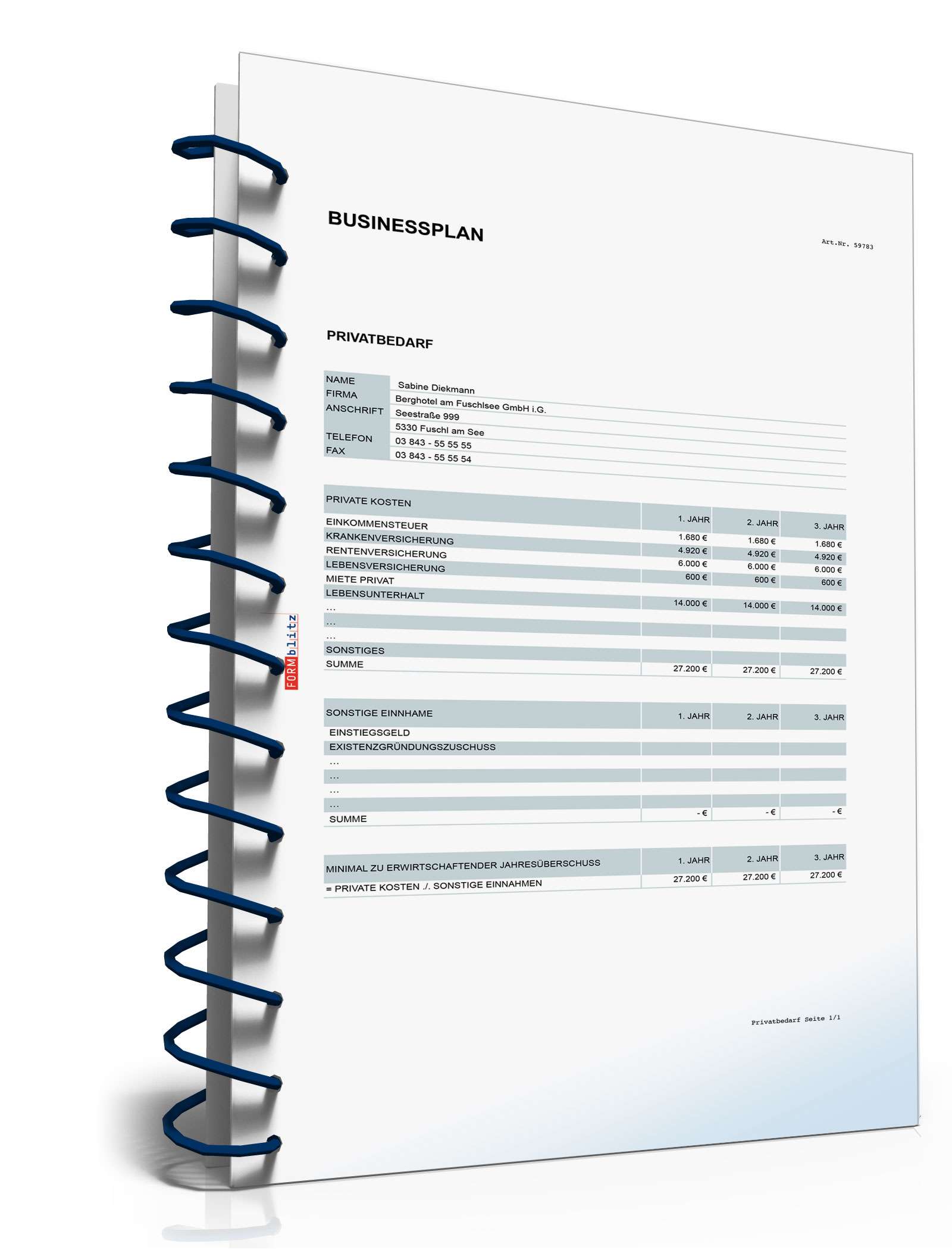 Businessplan für ein Hotel Excel. Seite: 9