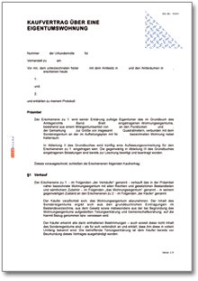 Kaufvertrag über eine Eigentumswohnung Word