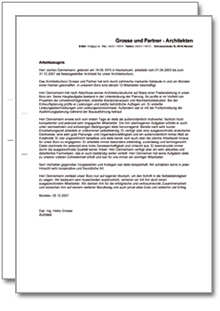 Dienstzeugnis-Paket (Architekt/in) Excel