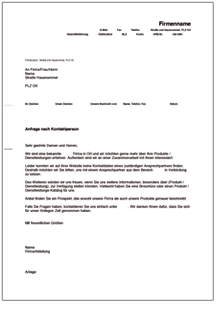 Anfrage nach geeigneter Kontaktperson Word