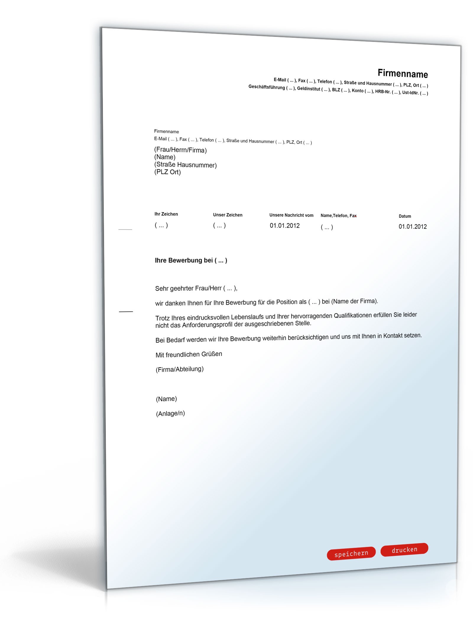 Absage an einen Bewerber ohne Vorstellungsgespräch PDF