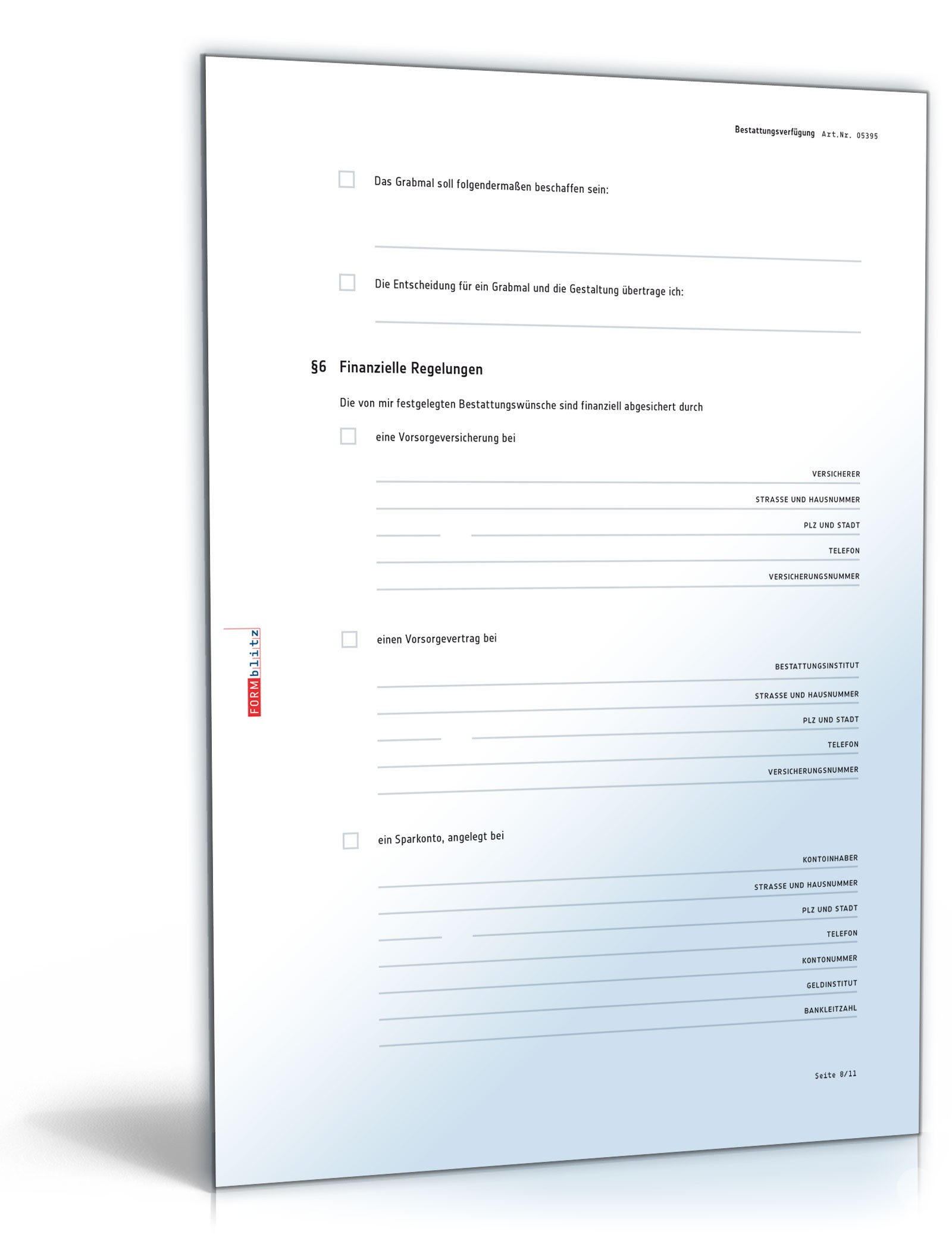 Bestattungsverfügung PDF. Seite: 8