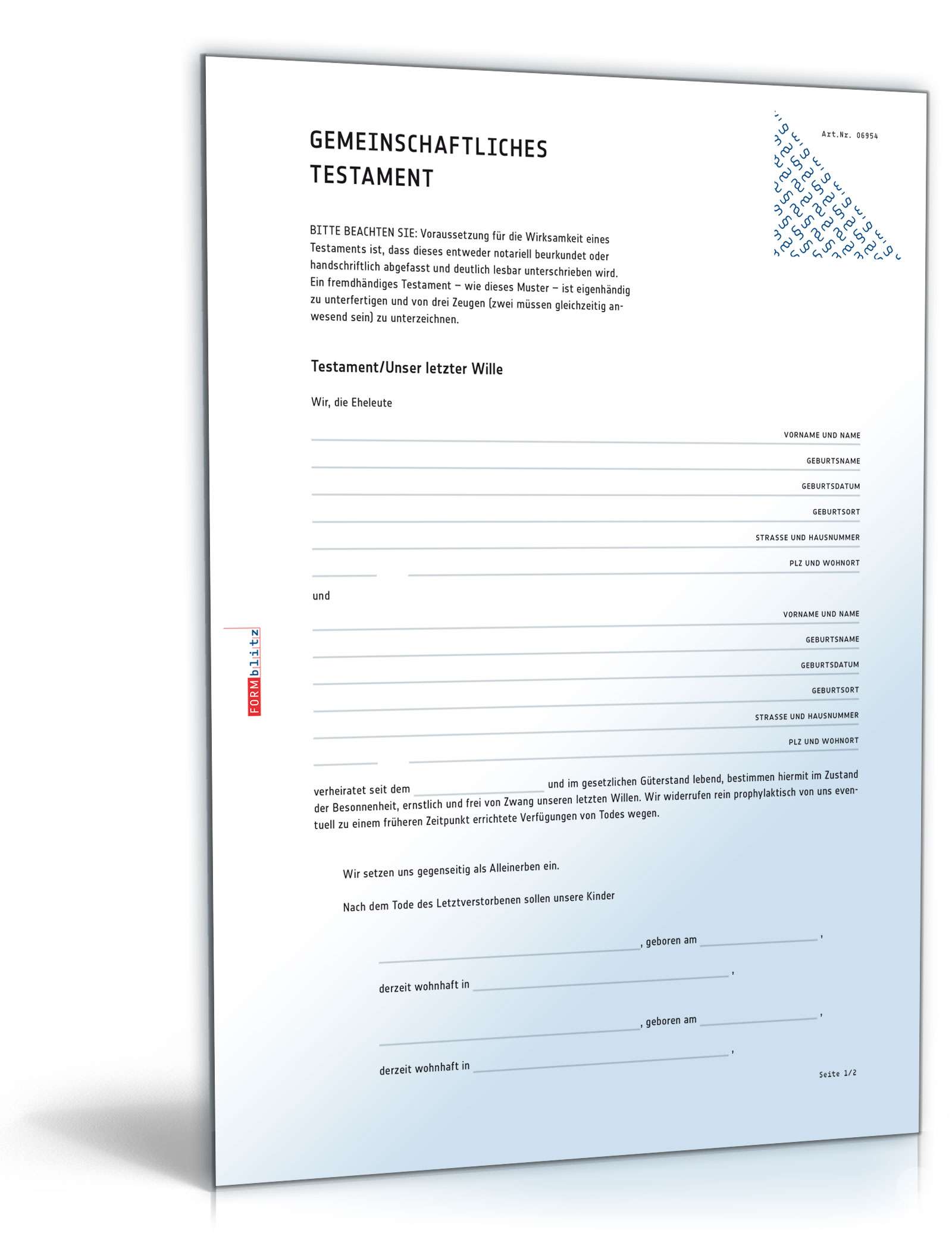 Gemeinschaftliches Testament PDF