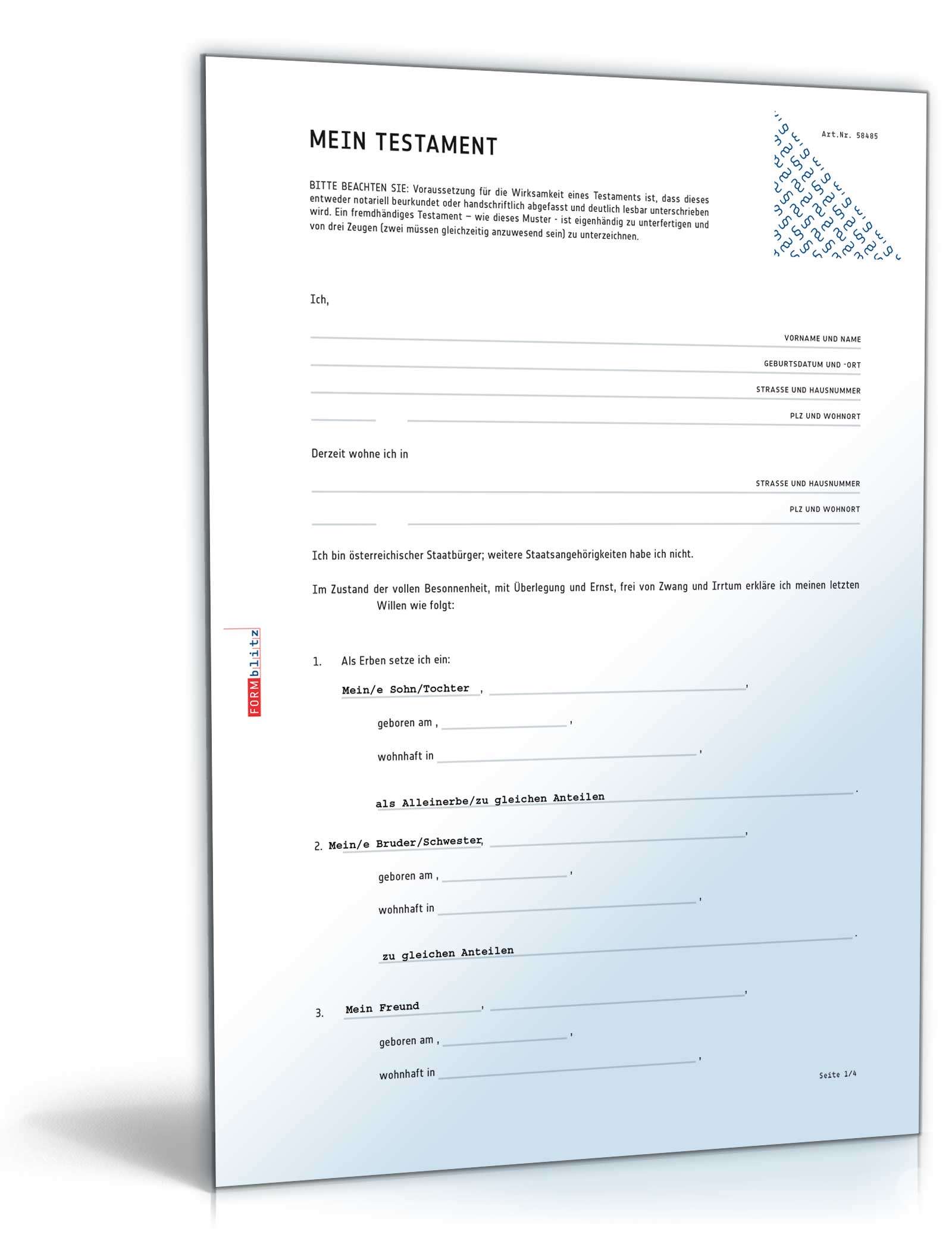 Digitales Testament + Ratgeber Excel. Seite: 2