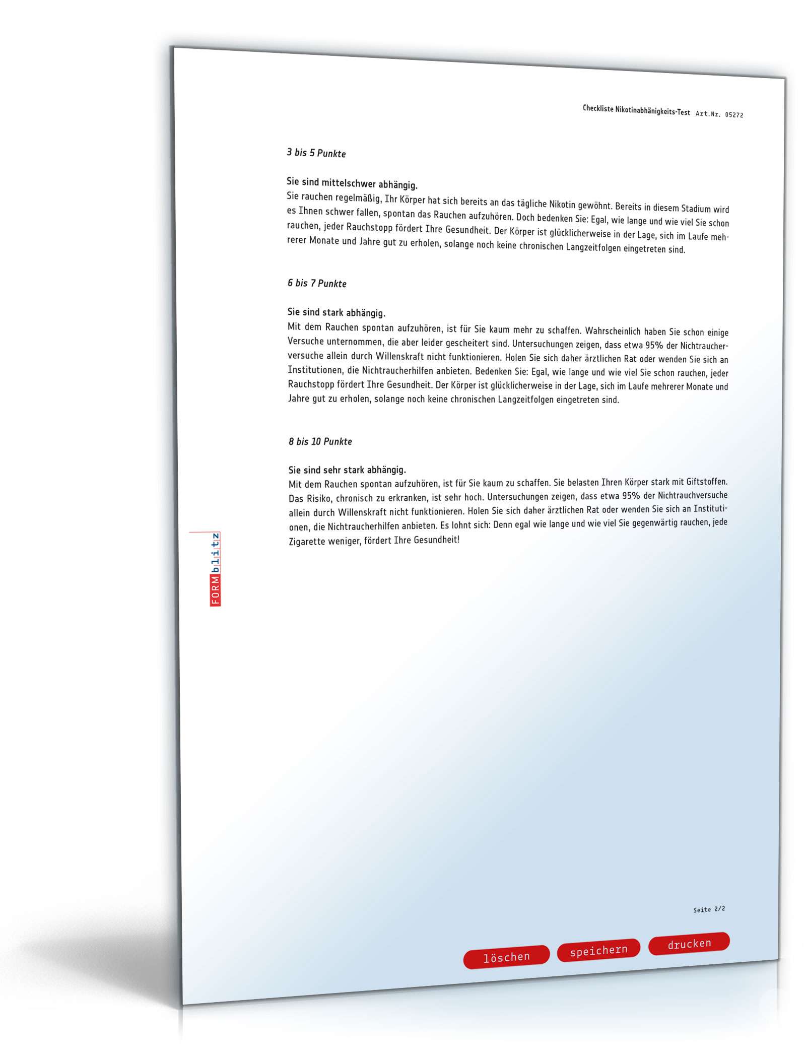 Checkliste Nikotinabhängigkeit PDF. Seite: 2