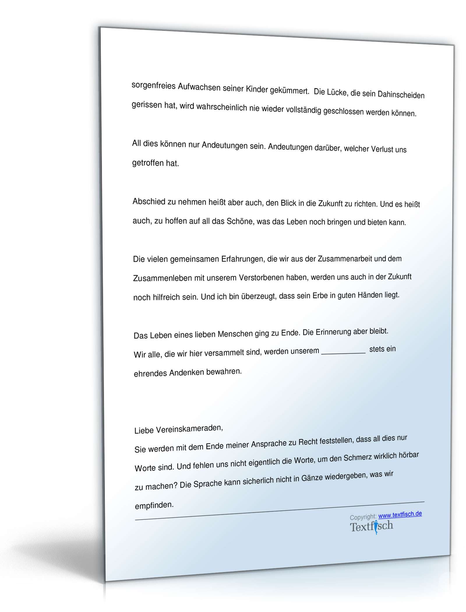 Gedenkrede für ein Vereinsmitglied PDF. Seite: 4