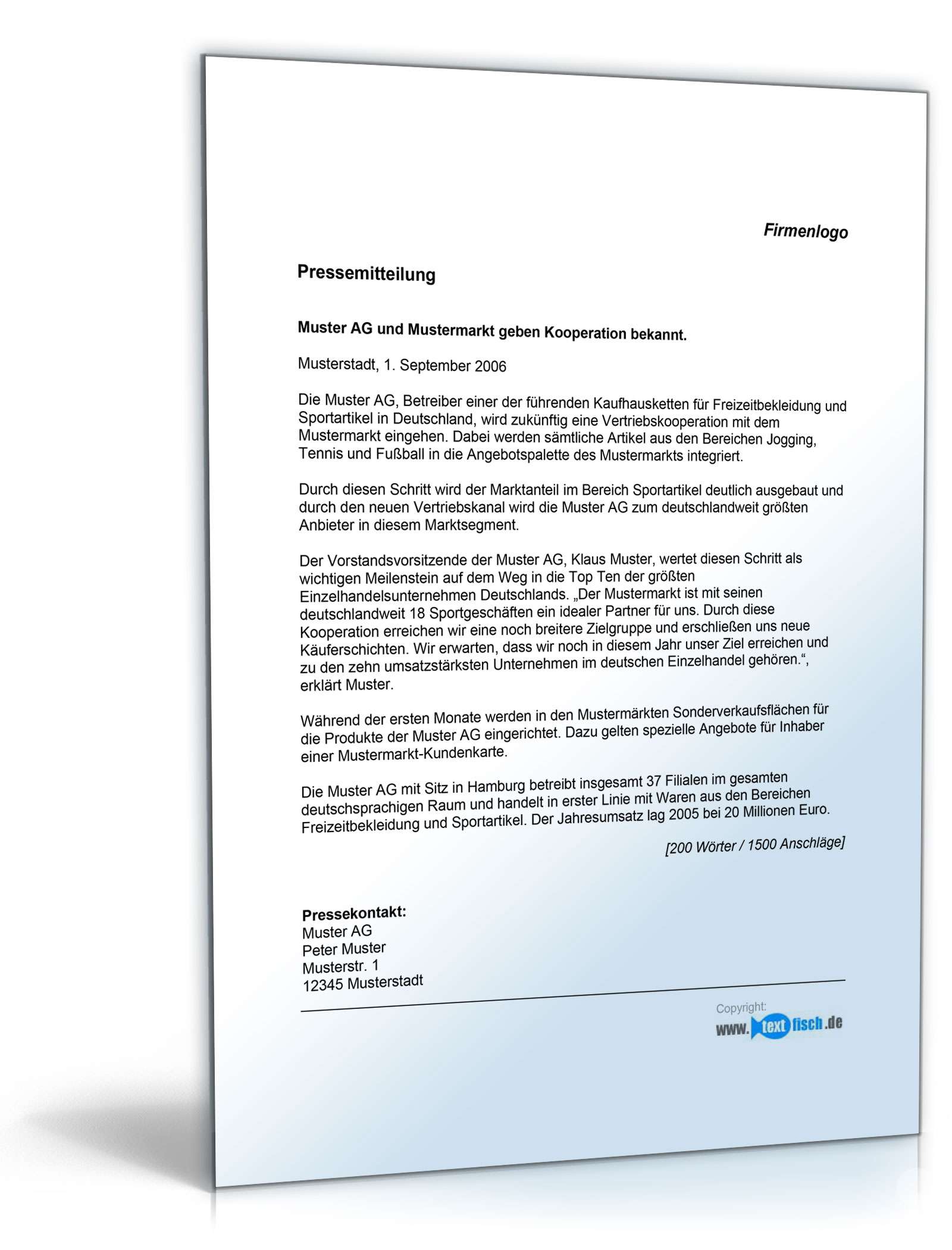 Pressemitteilung über eine neue Kooperation