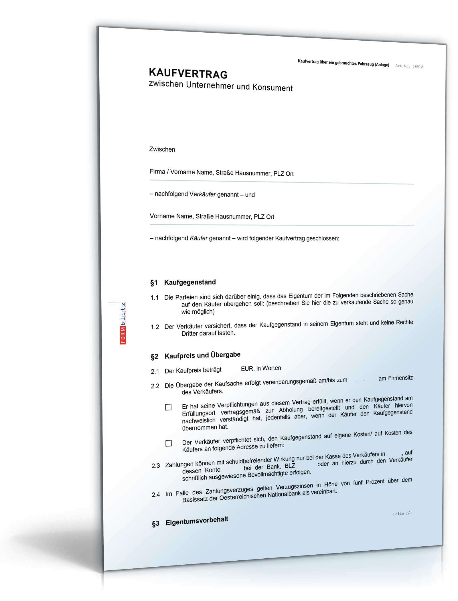 Kaufvertrag allgemein (B2C) Word. Seite: 2