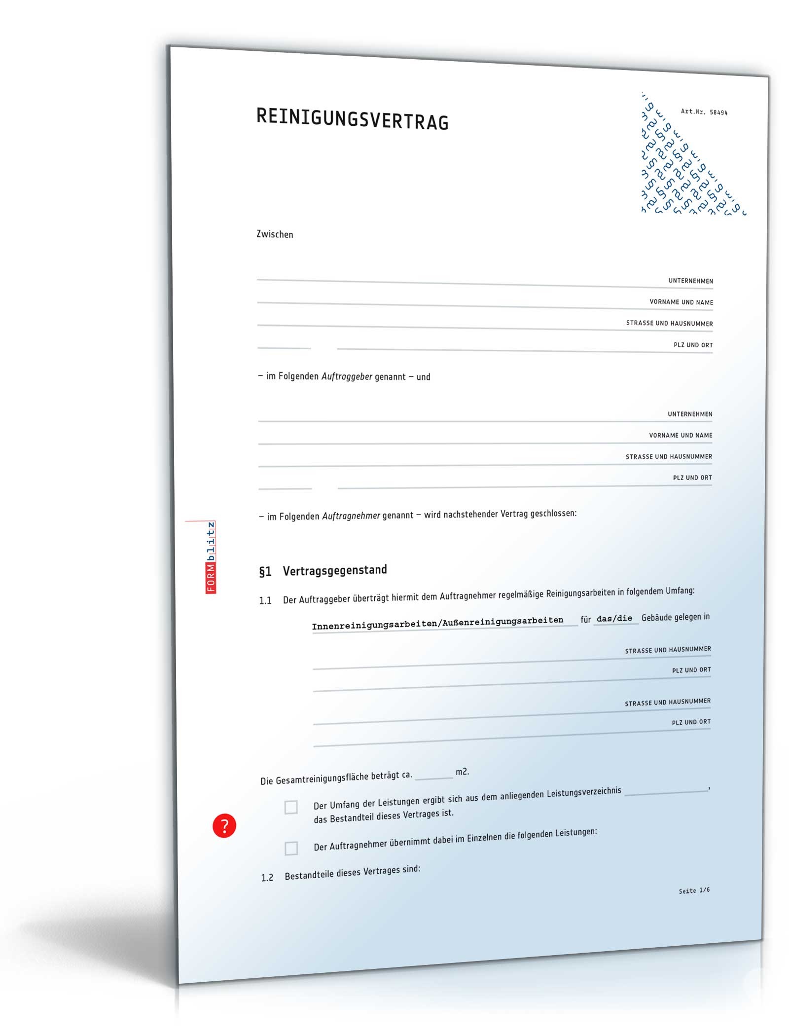 Reinigungsvertrag PDF