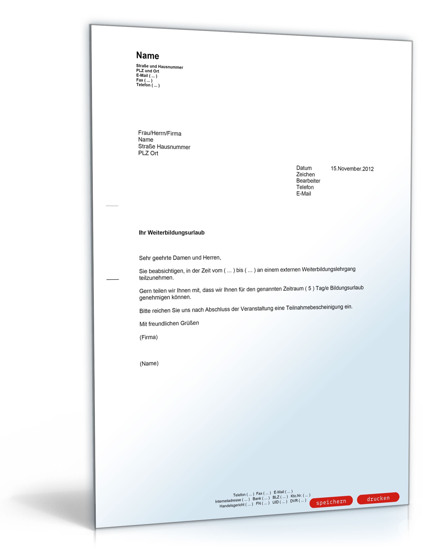 Genehmigung von Bildungsurlaub durch den Arbeitgeber PDF