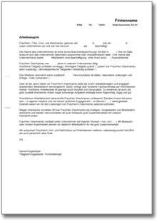 Dienstzeugnis Note Drei bzw. "Befriedigend" Word