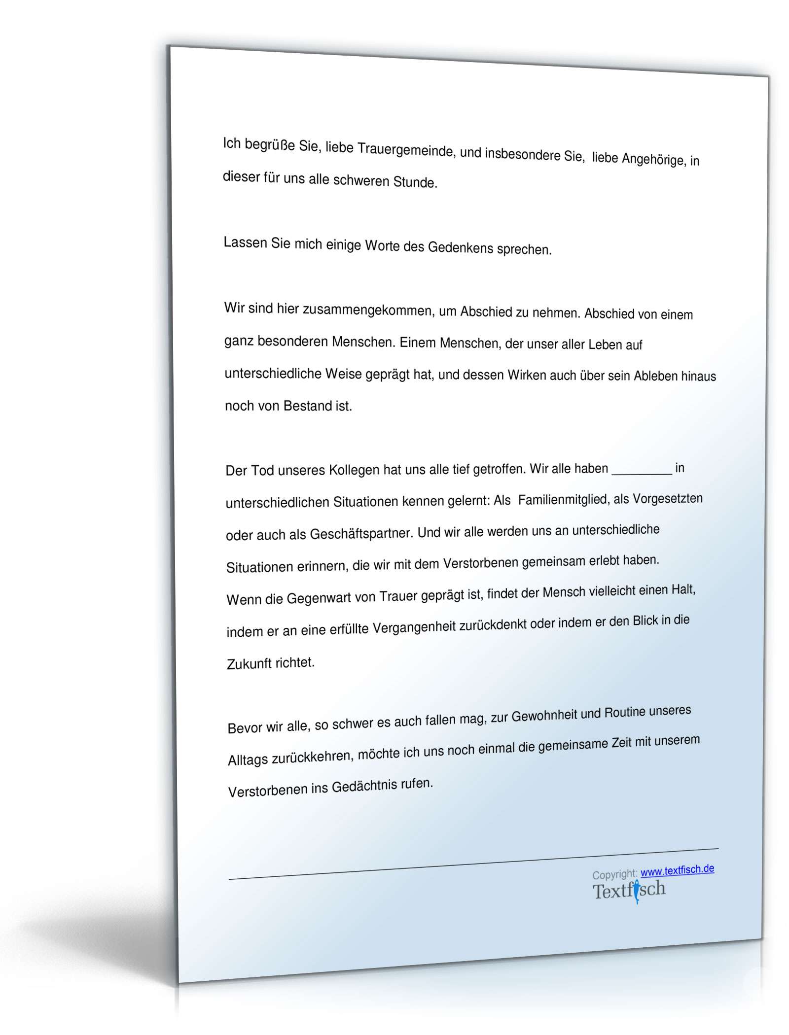 Trauerrede für einen Kollegen/Kollegin PDF. Seite: 2