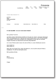 Werbebrief für Website-Gestaltung Word