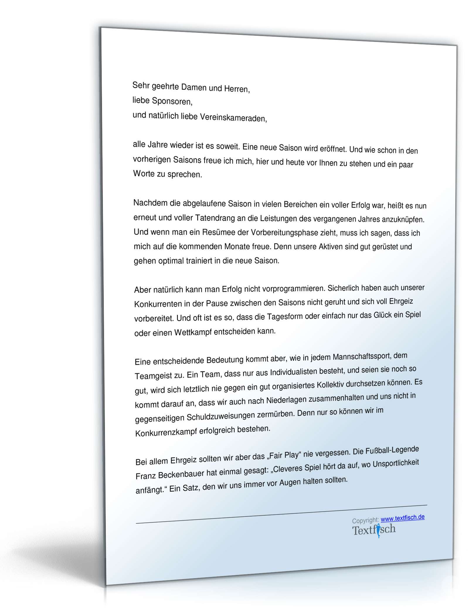 Rede zur Saisoneröffnung eines Sportvereins  PDF. Seite: 2
