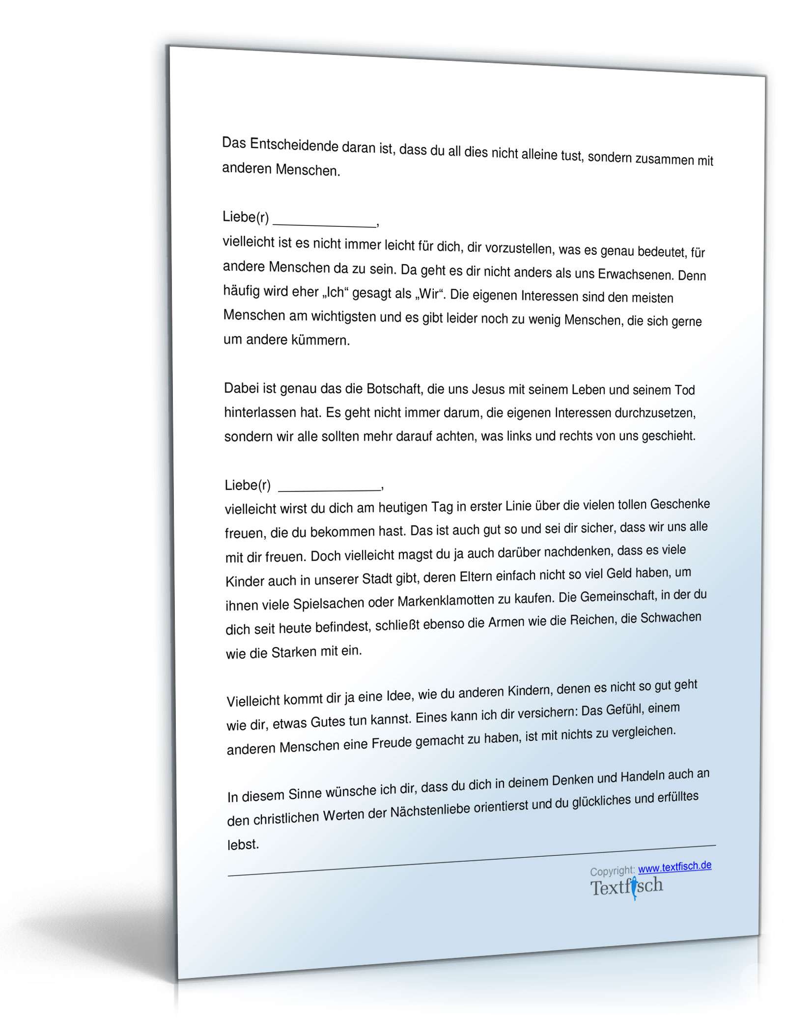 Rede zur Kommunion - Elternteil oder Pate spricht PDF. Seite: 3