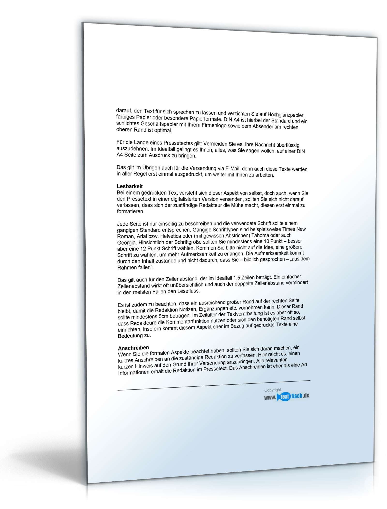 Pressemitteilung zur Ankündigung eines Konzerts PDF. Seite: 4