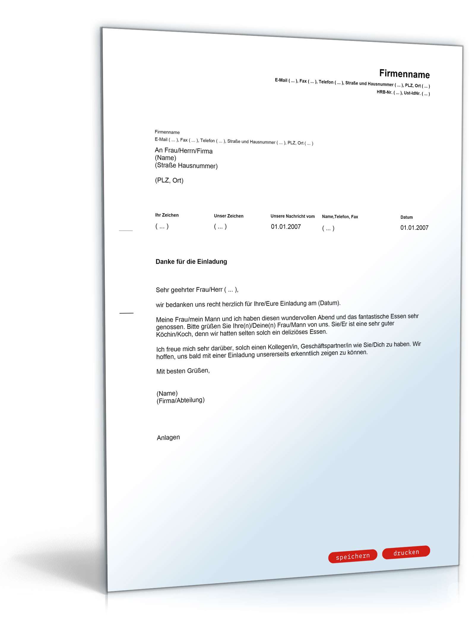 Danksagung nach Einladung (englisch/deutsch) PDF. Seite: 2