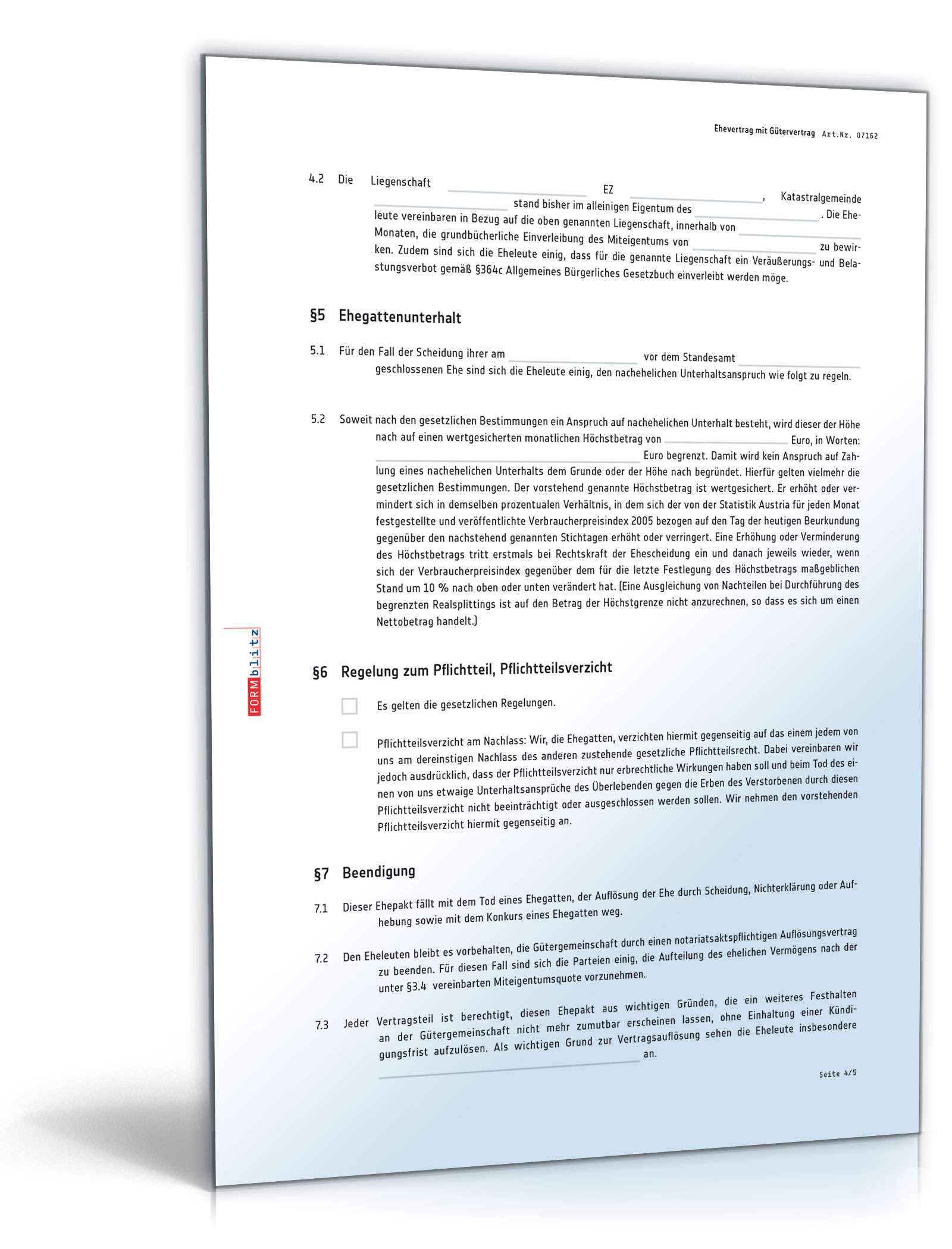 Ehevertrag mit Gütergemeinschaft PDF. Seite: 4