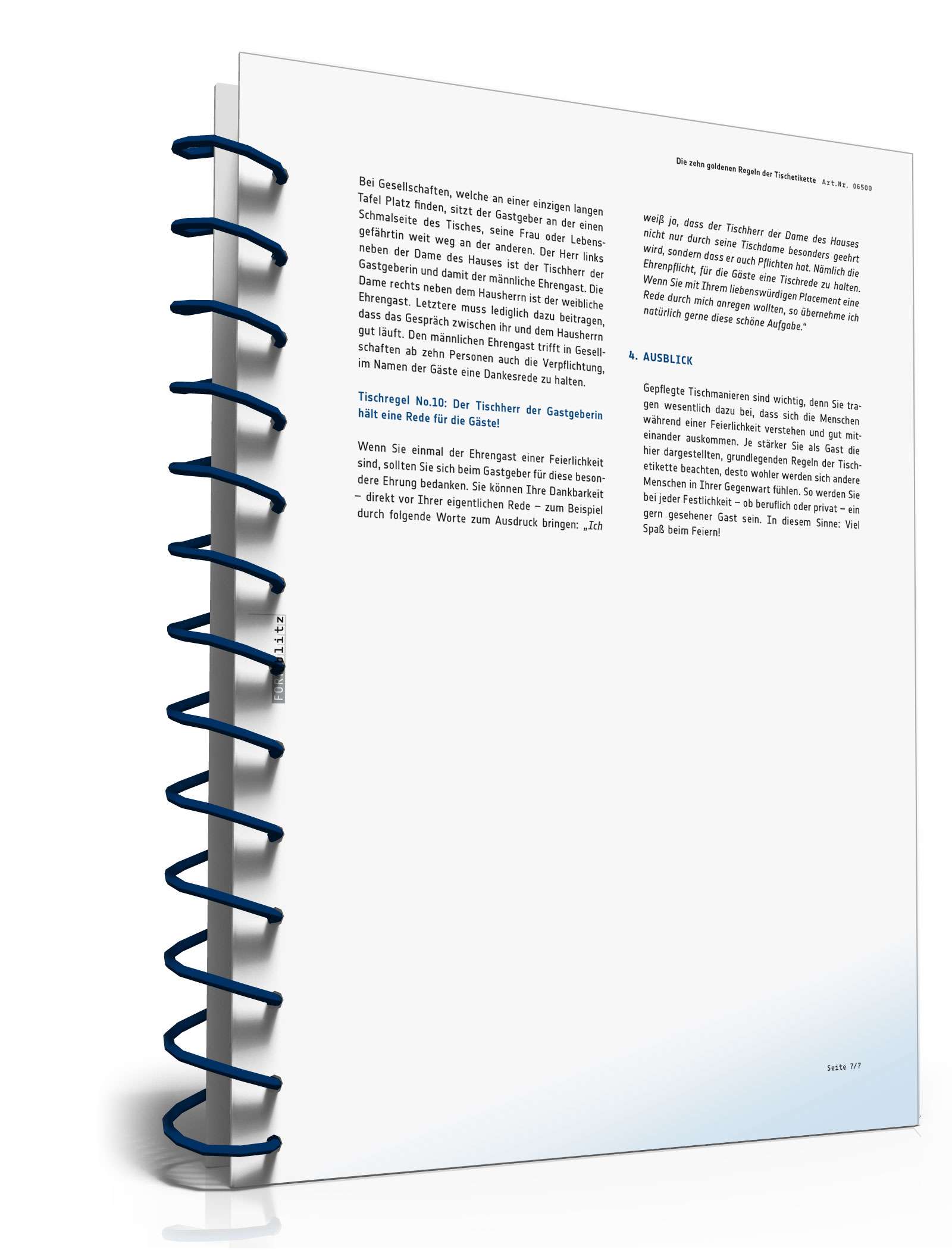 Die zehn goldenen Regeln der Tischetikette PDF. Seite: 8