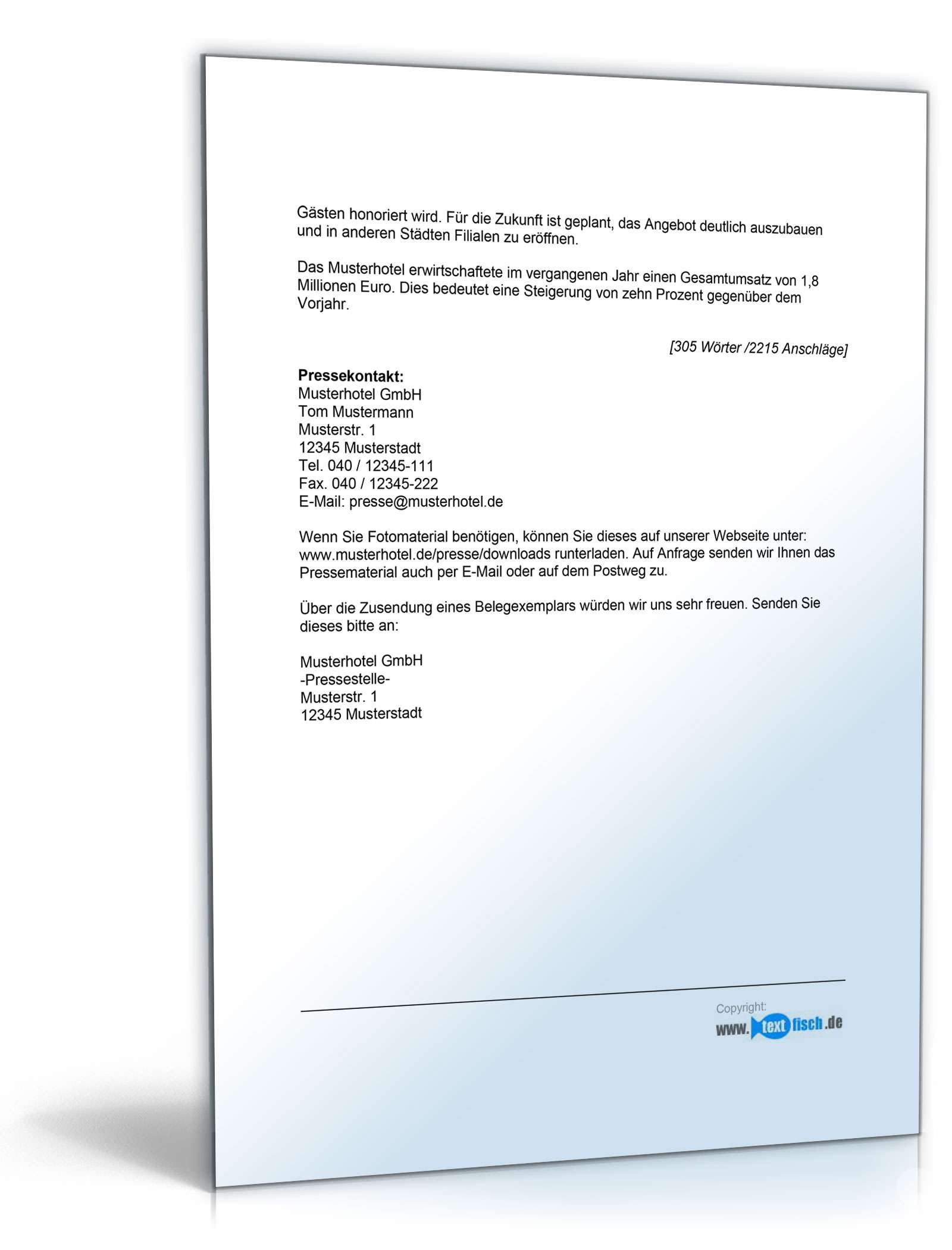 Pressemitteilung Firmenjubiläum (Hotel)  PDF. Seite: 2