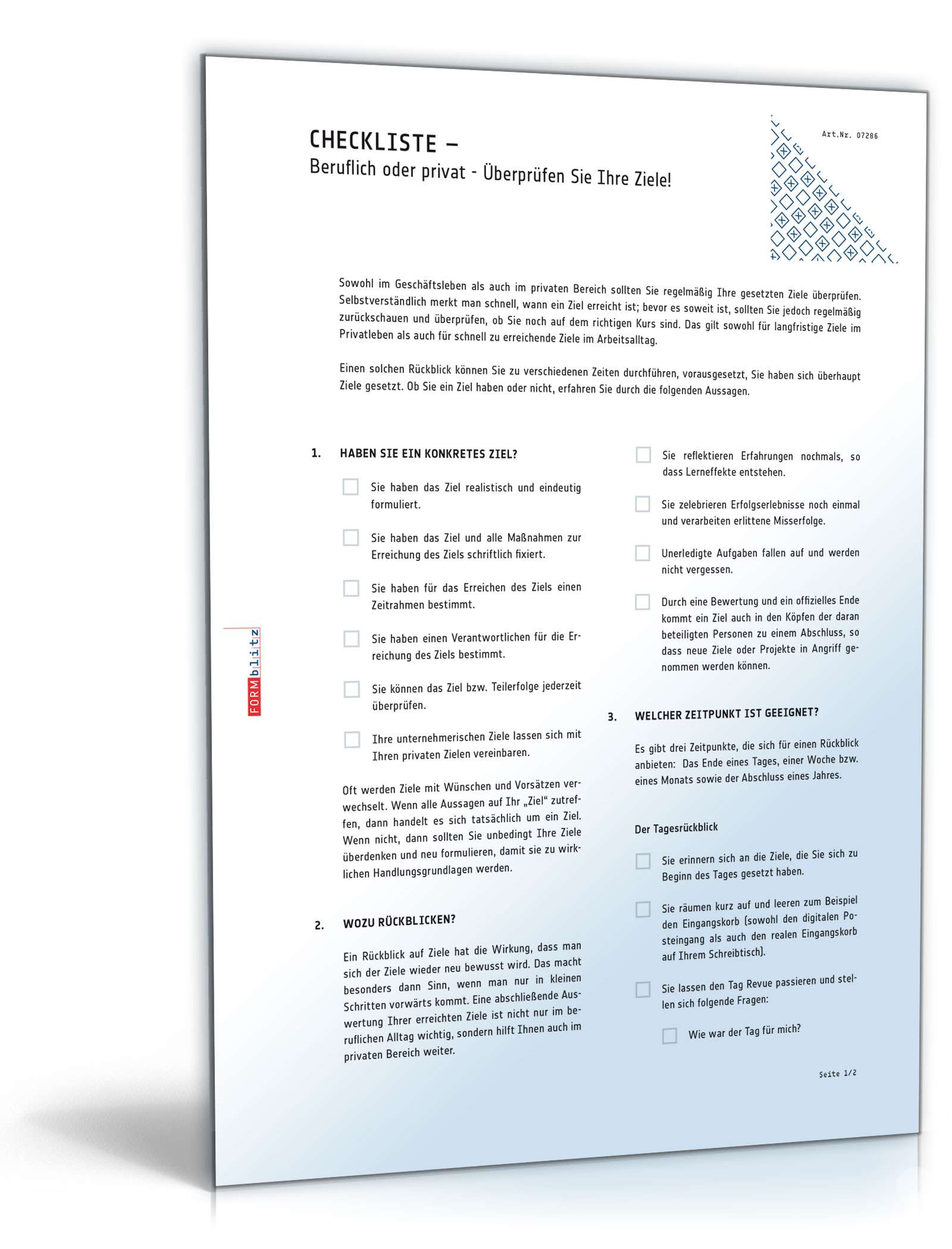 Beruflich oder privat - Überprüfen Sie Ihre Ziele! PDF