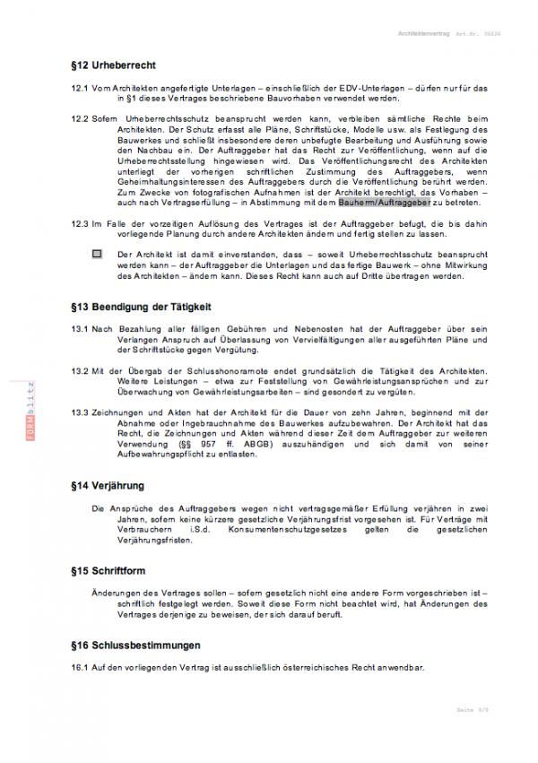 Architektenvertrag Word. Seite: 4