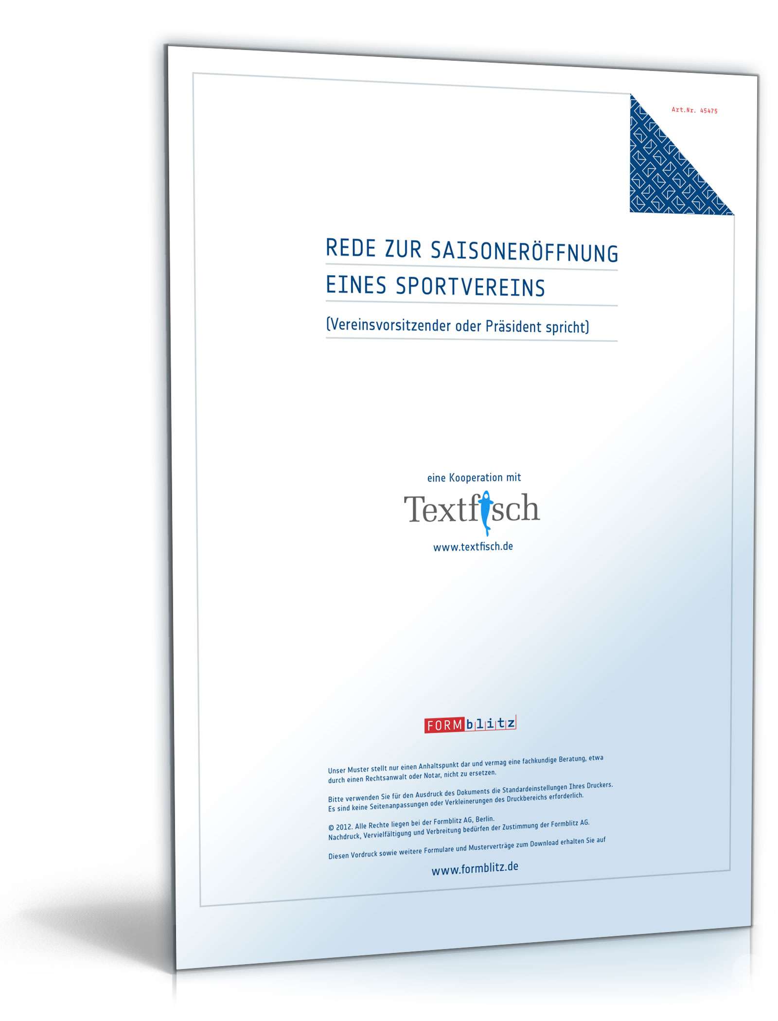 Rede zur Saisoneröffnung eines Sportvereins  PDF