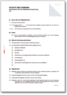 Statut des Vereins Word