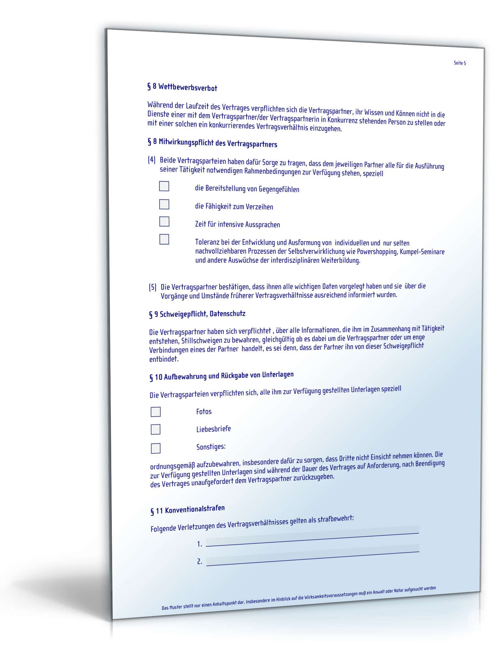 Liebesvertrag PDF. Seite: 5