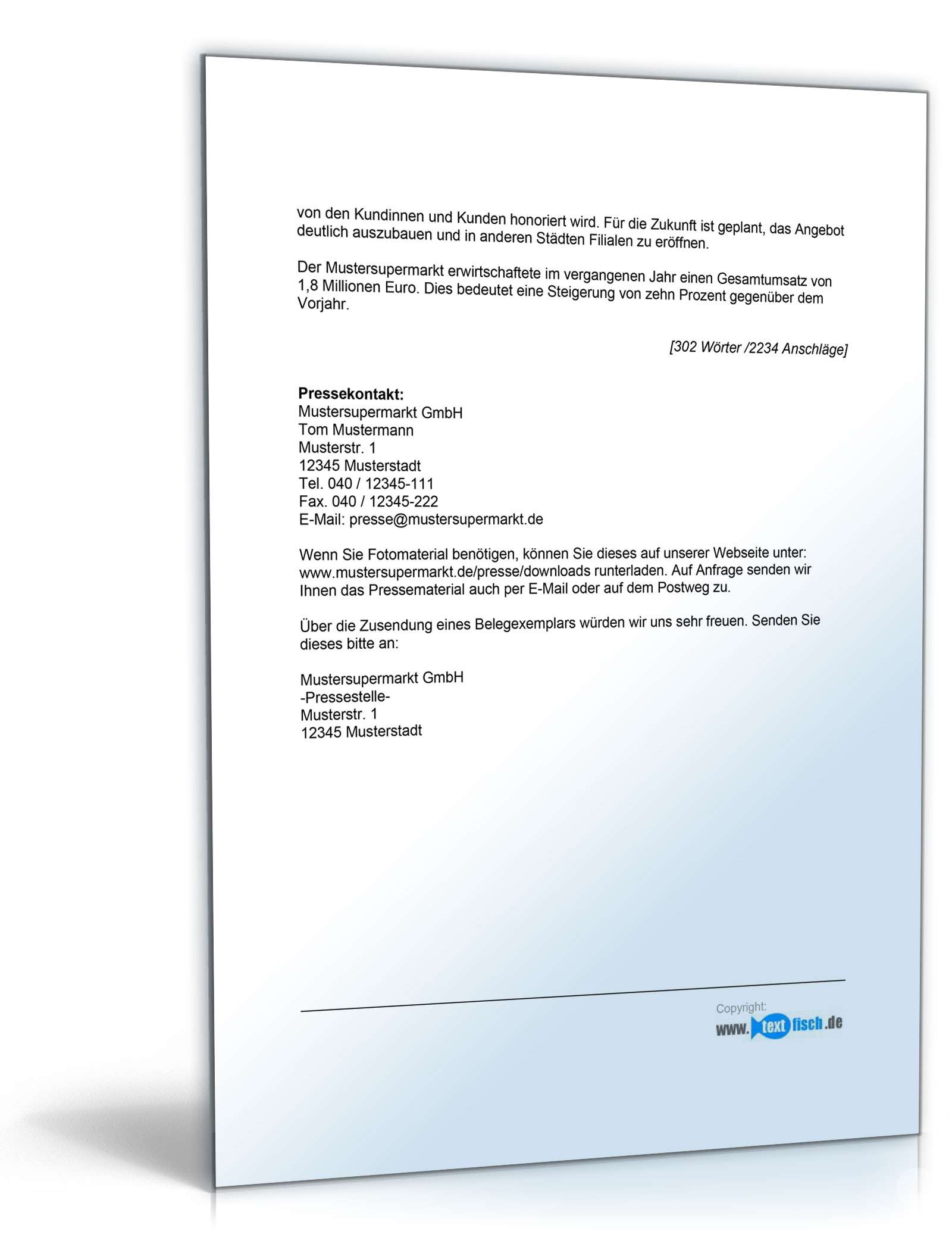 Pressemitteilung Firmenjubiläum (Supermarkt)  PDF. Seite: 2